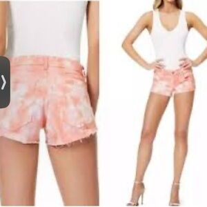Sundry tie dyed cut off shorts size 28 peach white NWT